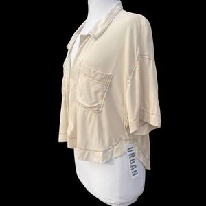 NWT!  Urban Outfitters Out from Under-Cream Button-Front Crop-Top Shirt OB138235